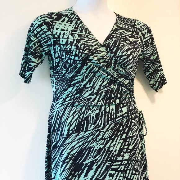 Kasper Dress Green/Black Abstract print.  Size: 8 - Picture 6 of 11